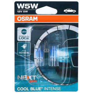 Genuine OSRAM T10 W5W Cool Blue Intense (NEXT GEN) Extra White (LED look) Car Bulbs (2 pcs)
