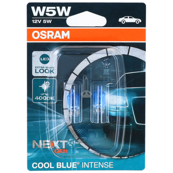 Genuine OSRAM T10 W5W Cool Blue Intense (NEXT GEN) Extra White (LED look) Car Bulbs (2 pcs)