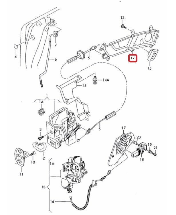 NEW GENUINE AUDI A6 S6 ALLROAD 05-11 FRONT DOOR LEFT N/S INNER ACTUATOR HANDLE 4F0837019C - Image 2
