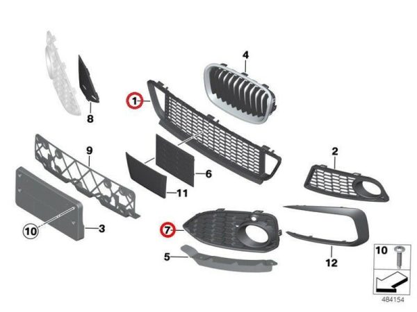 NEW GENUINE BMW 1 F20 F21 LCI 15-17 FRONT M SPORT BUMPER LOWER GRILL SET KIT - Image 2