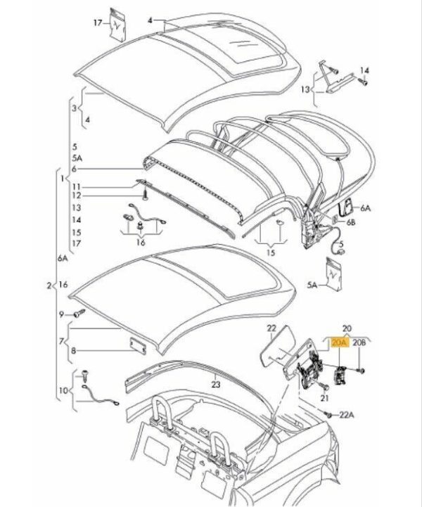 NEW GENUINE AUDI TT ROADSTER 2007-2014 ROOF FLAP SERVO MOTOR FOR ADJUSTMENT 8J0959311A - Image 2