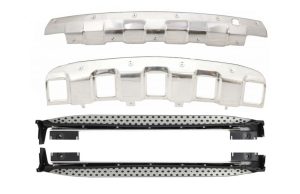 Running Boards Side Steps with Skid Plates Off Road suitable for Mercedes M-Class ML W164 (2005-2008)
