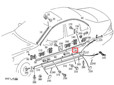 NEW GENUINE MERCEDES BENZ MB S CLASS W220 REAR LEFT DOOR MOULDING TRIM PRIMED - Image 3