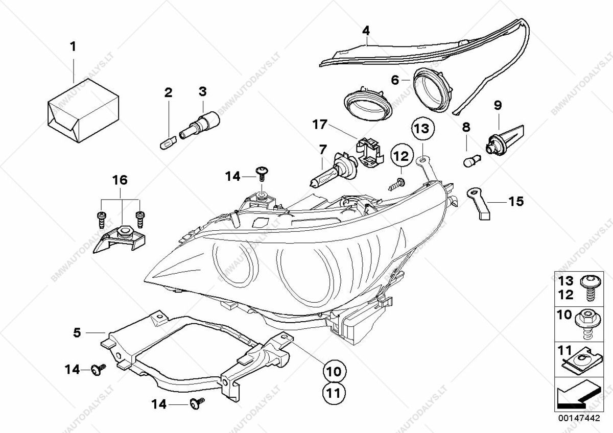 BMW GENUINE 5 E60 E61 07-10 HEADLIGHT LOW BEAM LAMP CAP DUST BULB COVER 63127187275 - Image 3