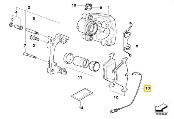 NEW GENUINE BMW 5 6 SERIES E60 E61 E63 E64 FRONT LEFT BRAKE PAD WEAR SENSOR N/S 34356789492 - Image 2