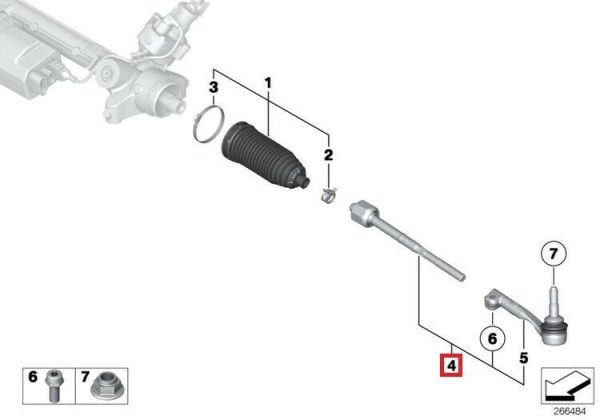 NEW GENUINE BMW 3 SERIES G20 G21 FRONT STEERING LINK RIGHT O/S 32106886677 - Image 2