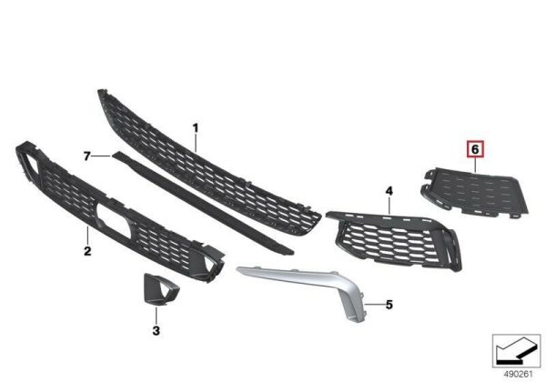 BMW NEW GENUINE 5 SERIES G30 M SPORT FRONT LOWER GRILL COVER GRID RIGHT O/S 51118064966 - Image 2
