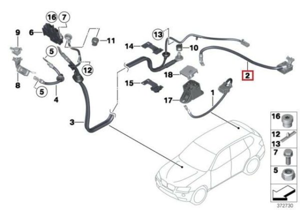 BMW NEW GENUINE X3 X4 SERIES F25 F26 BATTERY POSITIVE PLUS BLOW OFF CABLE 61129321005 - Image 2