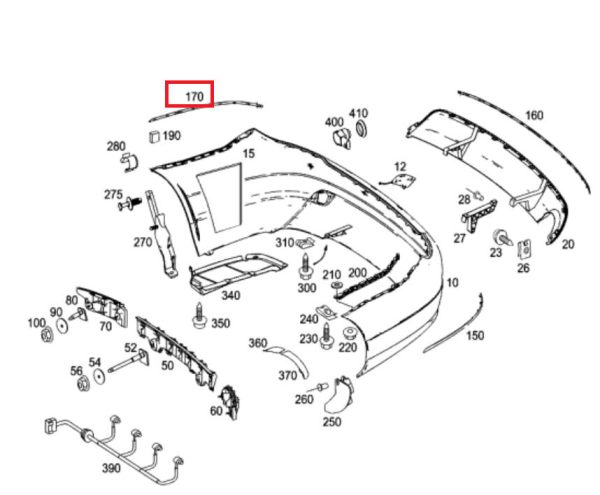 NEW GENUINE MERCEDES BENZ MB C CLASS W204 REAR BUMPER RIGHT CHROME MOLDING TRIM - Image 2
