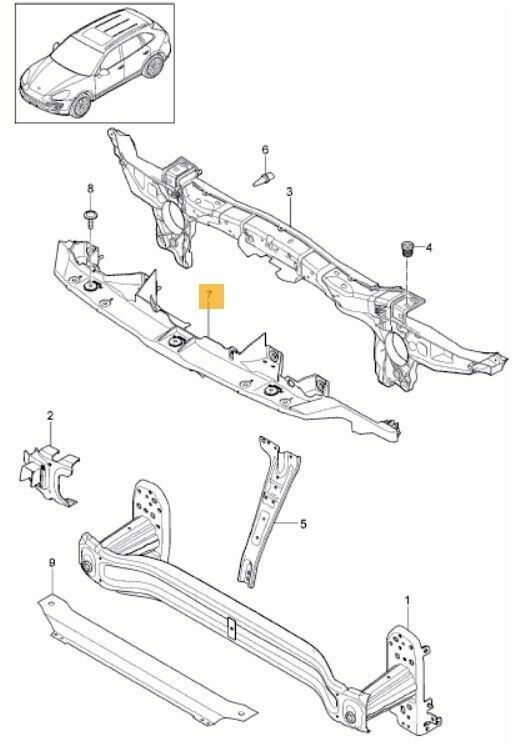 NEW GENUINE PORSCHE CAYENNE 92A FRONT LOWER RADIATOR SUPPORT BRACKET 95850473100 - Image 2