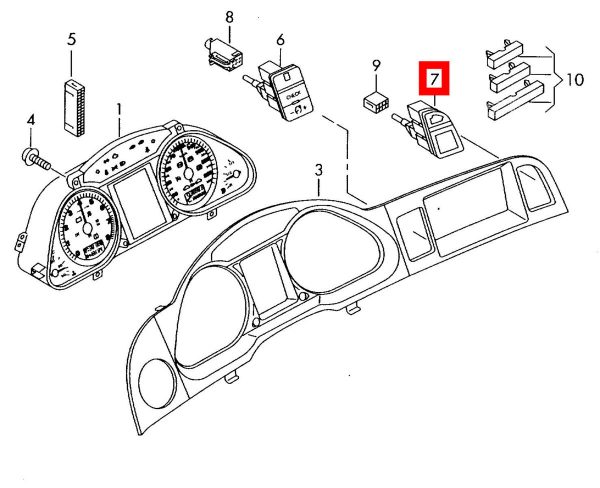 NEW GENUINE AUDI 04-06 BUTTONS FOR GLOVE BOX AND DISPLAY BLACK RHD 4F2927227A5PR - Image 2