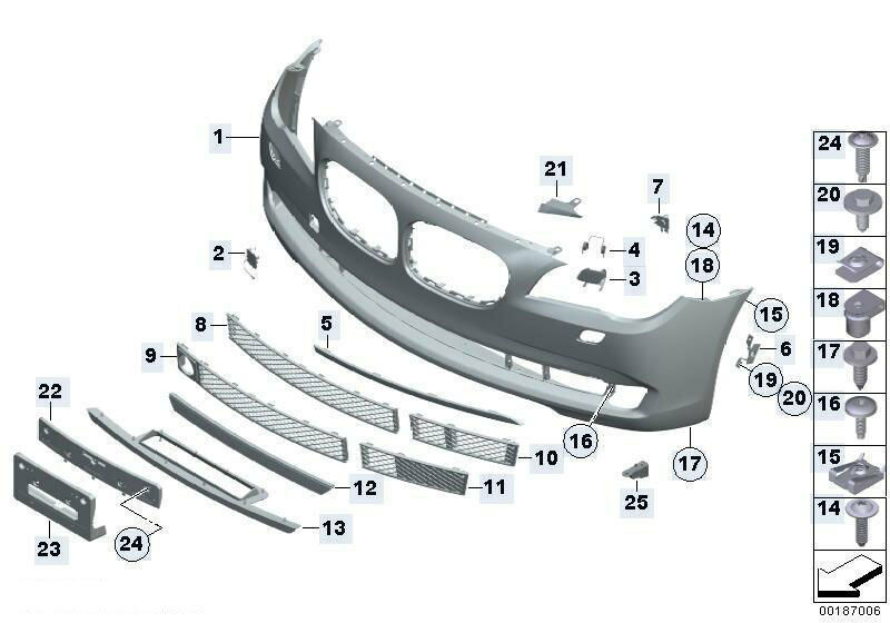 BMW NEW GENUINE 7 SERIES F01 F02 F04 FRONT BUMPER TRIM SPOILER 51117222010 - Image 2