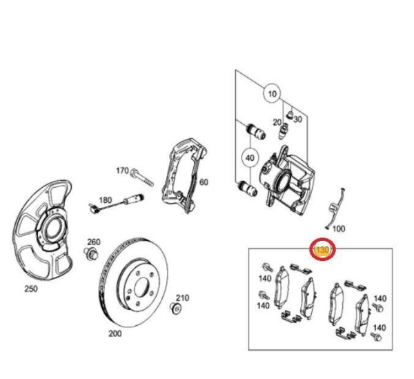 NEW GENUINE MERCEDES BENZ E CLASS W212 FRONT AND REAR BRAKE PAD SET - Image 2