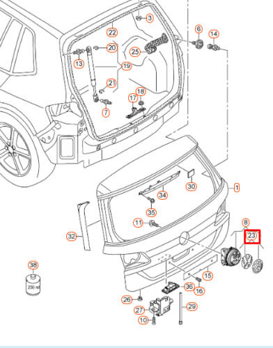 NEW GENUINE VOLKSWAGEN GOLF MK7 REAR TRUNK BOOT LID EMBLEM BADGE 510853617AFOD - Image 2