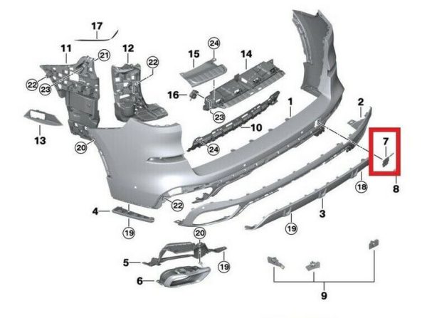 NEW GENUINE BMW X5 G05 REAR M SPORT BUMPER UPPER TOW HOOK COVER CAP 51128099126 - Image 2