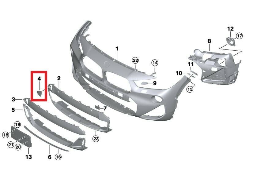 NEW GENUINE BMW X2 F39 FRONT M SPORT BUMPER TOW HOOK COVER CAP 51118089905 - Image 2