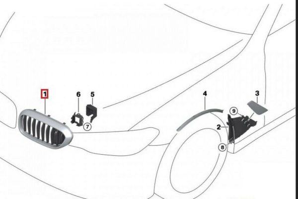 FOR NEW GENUINE BMW 6 SERIES G32 GT FRONT LEFT SIDE KIDNEY GRILL BASIS - Image 2