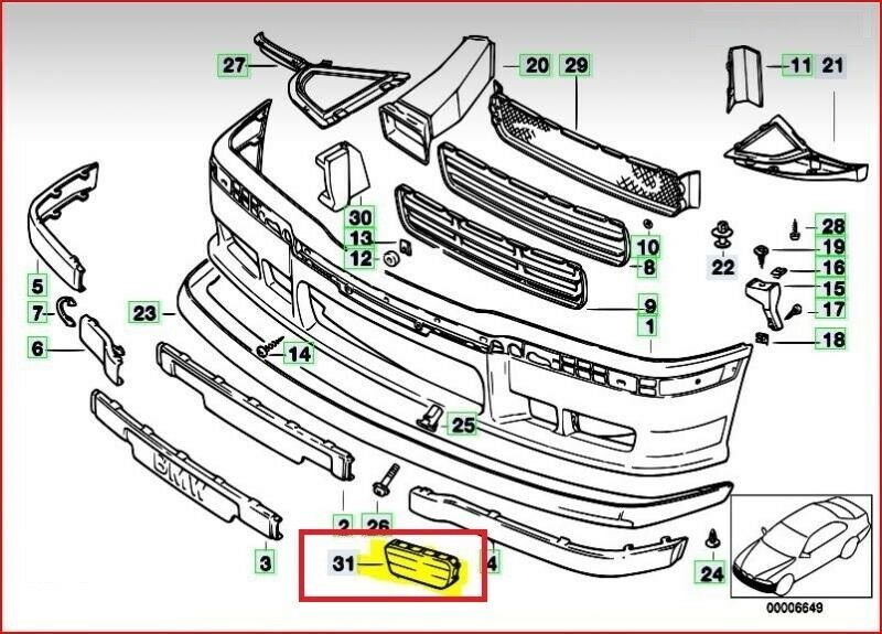 BMW NEW GENUINE 3 SERIES E36 1990- 2000 FOG LIGHT COVER TRIM LEFT N/S 51118122449 - Image 4