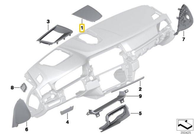 NEW GENUINE BMW F10 F11 LOUDSPEAKER GRILLE CENTER SPEAKER COVER 51459209781 - Image 2