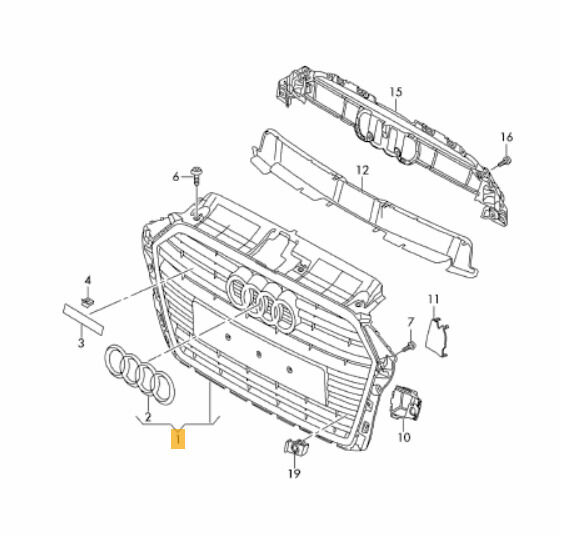 NEW GENUINE AUDI A3 2016-2018 S LINE FRONT CENTER RADIATOR GRILL ACC 8V3853651ABRN4 - Image 3