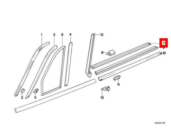 NEW GENUINE BMW 3 SERIES E30 CONVERTIBLE DOOR INNER WEATHER STRIP TRIM PAIR SET - Image 2