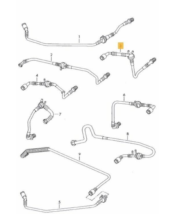 NEW GENUINE VW SHARAN 2001-2010 VACUUM HOSE BRAKE BOOSTER HOSE 7M3611931T - Image 2