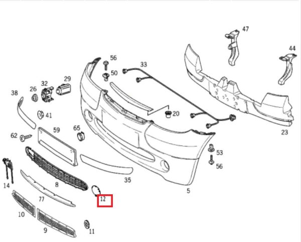 NEW GENUINE MERCEDES BENZ MB A CLASS W168 FRONT BUMPER COOLING COVER O/S PRIMED - Image 2