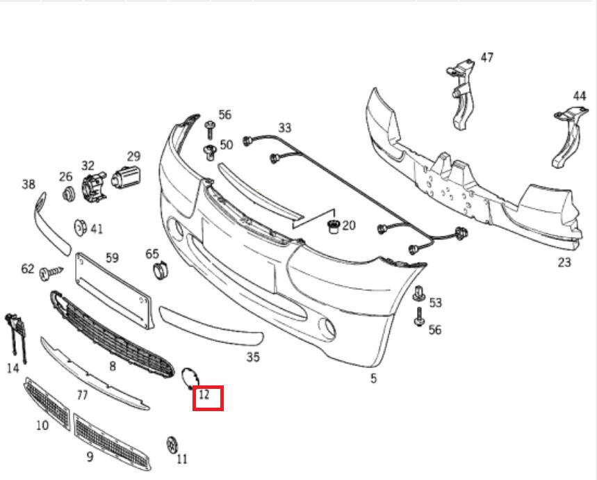 NEW GENUINE MERCEDES BENZ MB A CLASS W168 FRONT BUMPER COOLING COVER O/S PRIMED - Image 2