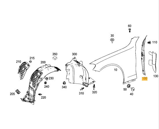 NEW GENUINE MERCEDES BENZ MB C CLASS W205 FRONT FENDER GAP COVER TRIM RIGHT O/S A2058890025 - Image 3