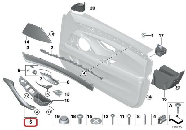 BMW NEW GENUINE F10 F11 DOOR TRIM PULL HANDLE LEATHER LEFT N/S RHD BLACK 51417225851 - Image 2