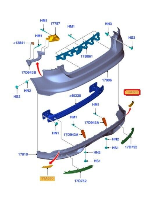 NEW GENUINE FORD FOCUS ST 12-15 REAR BUMPER LIGHT REFLECTOR RIGHT O/S 1761337 - Image 2