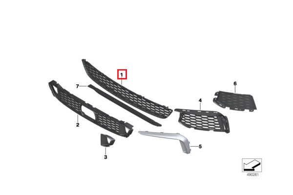 NEW GENUINE BMW 6 SERIES G32 GT FRONT M SPORT BUMPER CENTER LOWER GRILLE TRIM 51118074255 - Image 2
