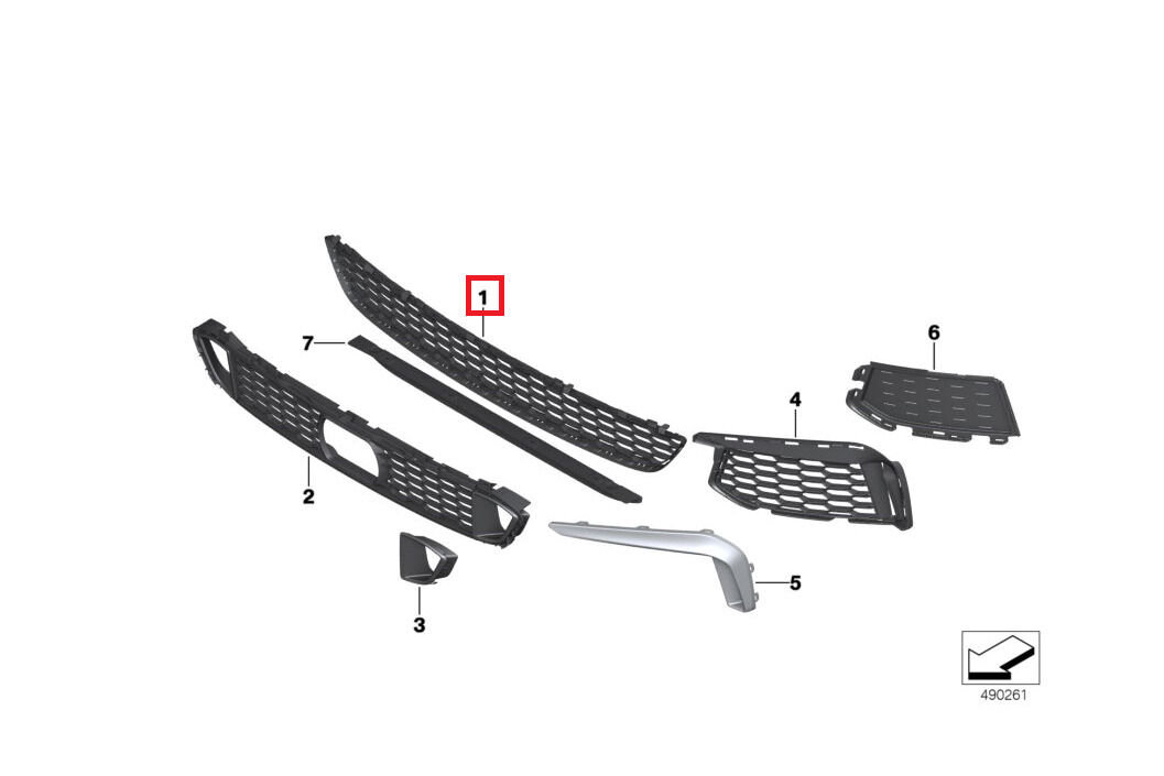 NEW GENUINE BMW 6 SERIES G32 GT FRONT M SPORT BUMPER CENTER LOWER GRILLE TRIM 51118074255 - Image 2