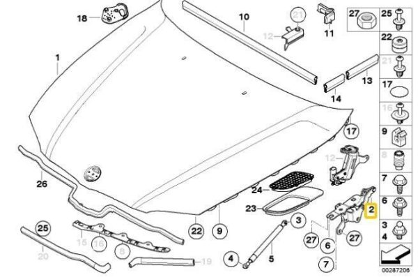 NEW GENUINE BMW M3 SERIES E90LCI E91 E92 E93 BONNET HINGE FRONT LEFT N/S 41617325939 - Image 2
