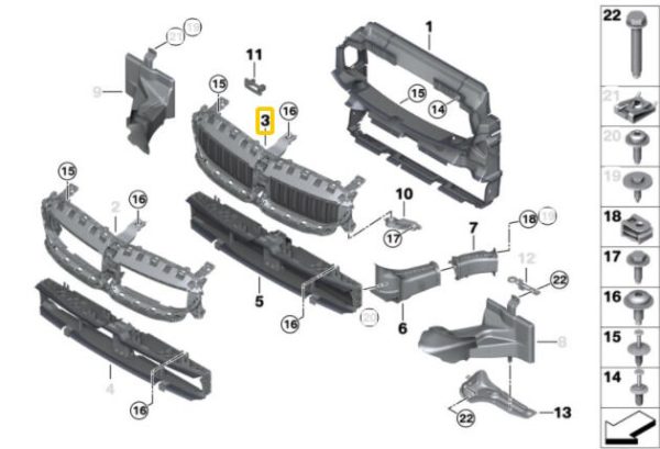 NEW GENUINE BMW 3 SERIES G20 G21 AIR DUCT WITH AIR FLAP CONTROL UPPER - Image 2