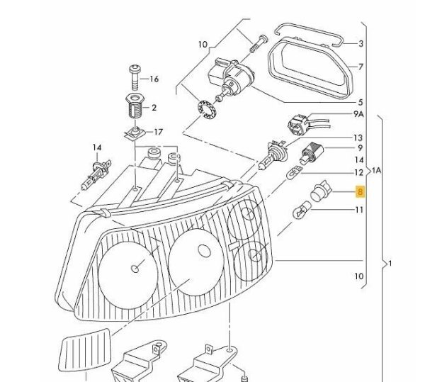 NEW GENUINE A3 CADDY TOURAN TRANSPORTER HEADLIGHT TURN INDICATOR BULB HOLDER 7H1953123 - Image 2