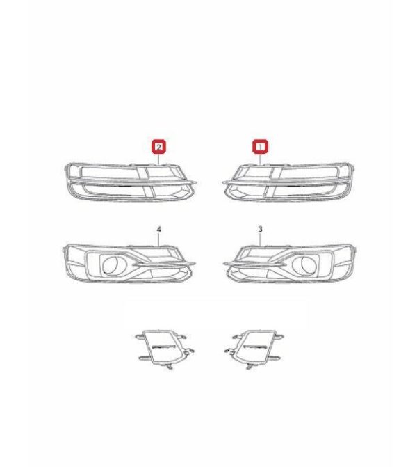 NEW GENUINE AUDI A6 C7 ALLROAD 13-16 FRONT BUMPER FOG LIGHT GRILL LEFT RIGHT SET - Image 2