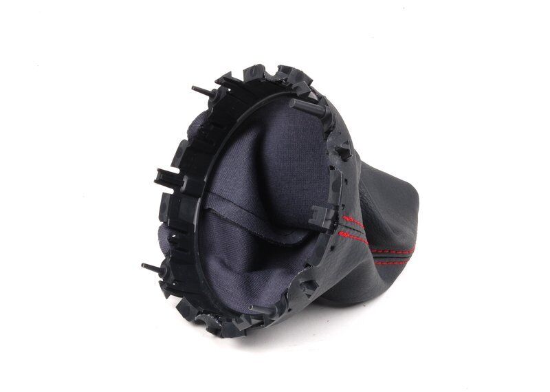 NEW GENUINE MINI R50 JCW GP MANUAL SHIFTER BOOT LEATHER BLACK RED 51166966468 - Image 4