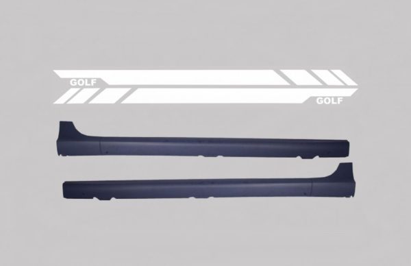 Side Skirts suitable for VW Golf V MK5 (2003-2007) with Side Decals Sticker Vinyl White GTI Design