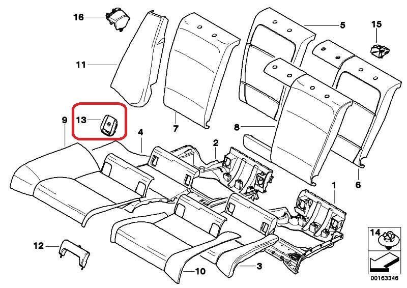 BMW NEW GENUINE 3 SERIES E92 LCI REAR SEAT OYSTER ISOFIX MOUNT COVER 52207262794 - Image 2