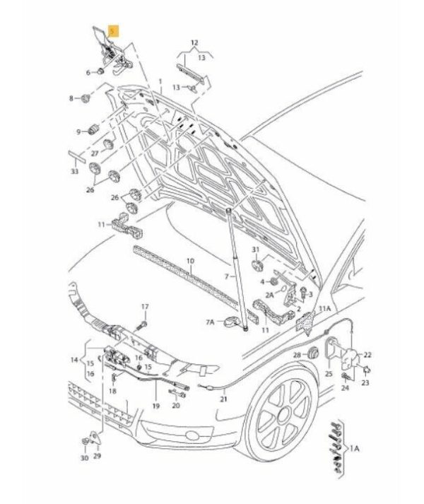 NEW GENUINE AUDI Q5 2009-2016 FRONT BONNET LATCH CATCH RELEASE LOCK 8R0823480A - Image 2