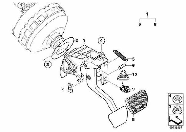 NEW GENUINE BMW 5 SERIES E60 E61 2003-2010 PEDAL STOP BRAKE LIGHT SWITCH 61316967601 - Image 2