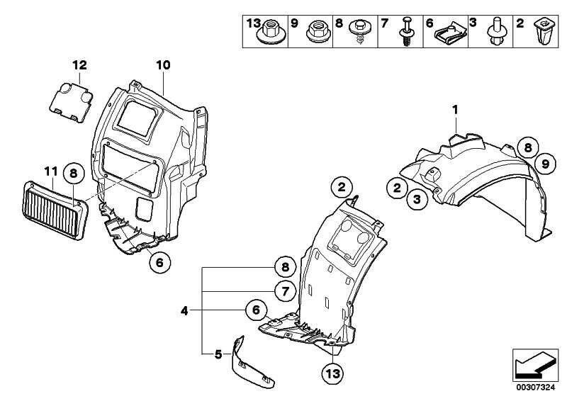 BMW NEW GENUINE 1 E82 E88 07-13 FRONT O/S RIGHT WHEEL ARCH BOTTOM COVER 51717180150 - Image 2