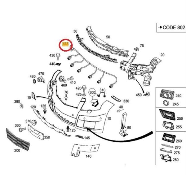 NEW GENUINE MERCEDES C CLASS W204 FRONT BUMPER PDC WIRING HARNESS A2045400608 - Image 2