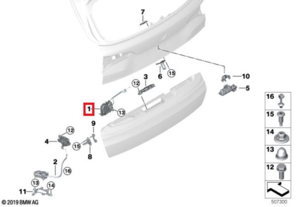 NEW GENUINE BMW X5 X7 SERIES G05 G07 REAR TRUNK BOOT LID SOFT CLOSE AID 51247441630 - Image 2
