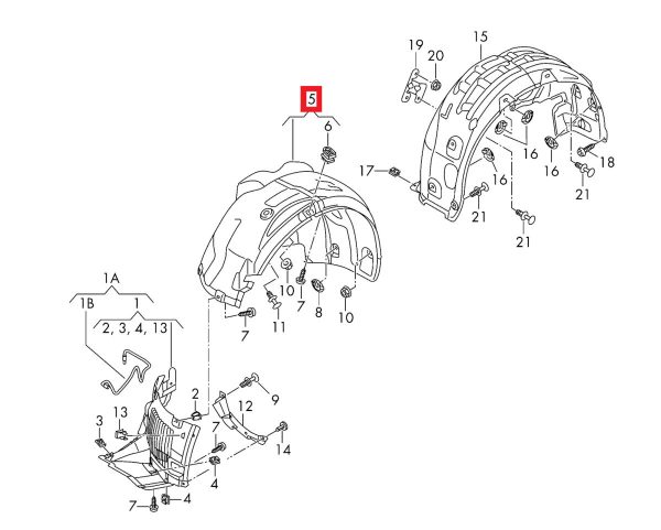NEW GENUINE AUDI RS6 FRONT WHEEL ARCH INNER COVER PROTECTION TRIM LEFT N/S 4G0821171C - Image 2