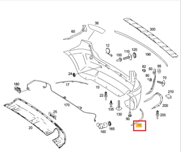 NEW GENUINE MERCEDES MB B CLASS W245 REAR BUMPER LEFT CHROME MOLDING TRIM - Image 2