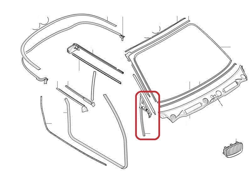 BMW NEW GENUINE E81 E88 E82 DOOR OUTER GUIDE CHANNEL SEAL RIGHT O/S 51337164936 - Image 2