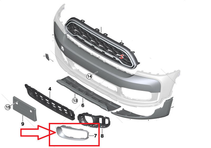 MINI NEW F60 COUNTRYMAN BUMPER LOWER FOG LAMP TRIM RING CHROME LEFT N/S 51117405383 - Image 2