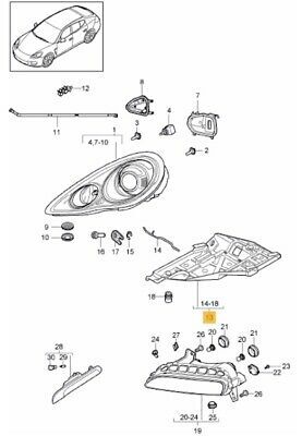 NEW GENUINE PORSCHE PANAMERA 10-16 FRONT HEADLIGHT MOUNTING BRACKET LEFT N/S 97063107302 - Image 2